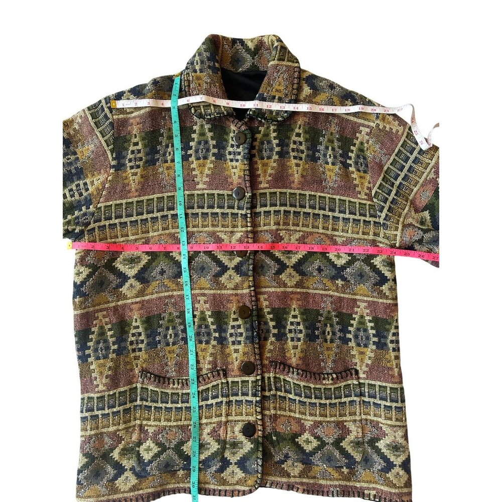 VTG Womens XL (estimate) Southwestern Tapestry Pattern Jacket Multicolor Cowgirl - Picture 7 of 8